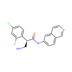 NC[C@H](C(=O)Nc1ccc2cnccc2c1)c1ccc(Cl)cc1Cl ZINC000653725363