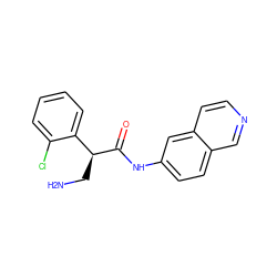 NC[C@H](C(=O)Nc1ccc2cnccc2c1)c1ccccc1Cl ZINC000653723892