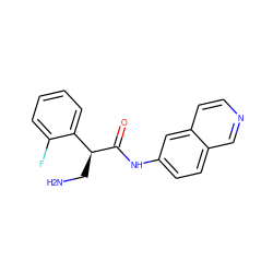 NC[C@H](C(=O)Nc1ccc2cnccc2c1)c1ccccc1F ZINC000653726741