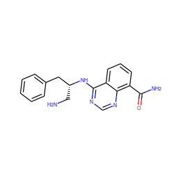 NC[C@H](Cc1ccccc1)Nc1ncnc2c(C(N)=O)cccc12 ZINC000114347631