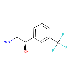 NC[C@H](O)c1cccc(C(F)(F)F)c1 ZINC000001566179