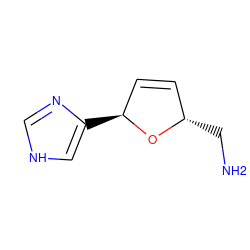 NC[C@H]1C=C[C@H](c2c[nH]cn2)O1 ZINC000013524074