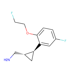 NC[C@H]1C[C@@H]1c1cc(F)ccc1OCCF ZINC000299851194