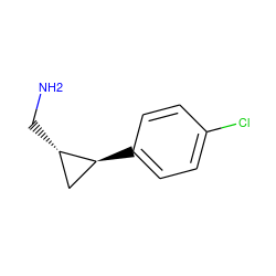 NC[C@H]1C[C@@H]1c1ccc(Cl)cc1 ZINC000040950248