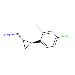 NC[C@H]1C[C@@H]1c1ccc(Cl)cc1F ZINC000040424285