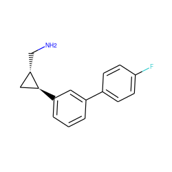 NC[C@H]1C[C@@H]1c1cccc(-c2ccc(F)cc2)c1 ZINC000034893494