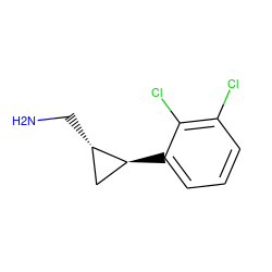 NC[C@H]1C[C@@H]1c1cccc(Cl)c1Cl ZINC000040898170