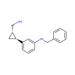 NC[C@H]1C[C@@H]1c1cccc(NCc2ccccc2)c1 ZINC000034893645