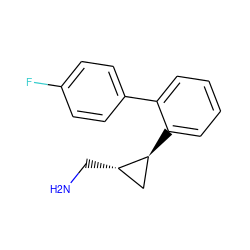 NC[C@H]1C[C@@H]1c1ccccc1-c1ccc(F)cc1 ZINC000034893669