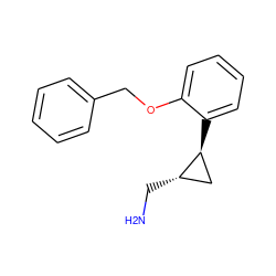 NC[C@H]1C[C@@H]1c1ccccc1OCc1ccccc1 ZINC000084604284