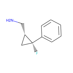 NC[C@H]1C[C@]1(F)c1ccccc1 ZINC000013559956