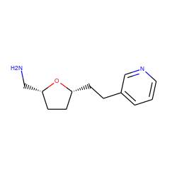 NC[C@H]1CC[C@@H](CCc2cccnc2)O1 ZINC000040836655