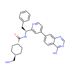 NC[C@H]1CC[C@H](C(=O)N[C@@H](Cc2ccccc2)c2cc(-c3ccc4c(N)ncnc4c3)ccn2)CC1 ZINC000653721893