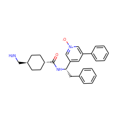 NC[C@H]1CC[C@H](C(=O)N[C@@H](Cc2ccccc2)c2cc(-c3ccccc3)c[n+]([O-])c2)CC1 ZINC000299862047