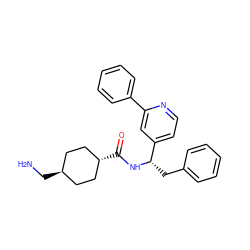 NC[C@H]1CC[C@H](C(=O)N[C@@H](Cc2ccccc2)c2ccnc(-c3ccccc3)c2)CC1 ZINC000299861221