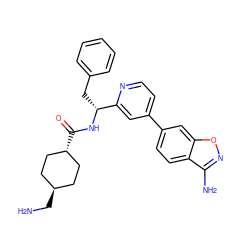 NC[C@H]1CC[C@H](C(=O)N[C@H](Cc2ccccc2)c2cc(-c3ccc4c(N)noc4c3)ccn2)CC1 ZINC000653718843