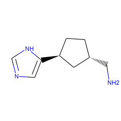 NC[C@H]1CC[C@H](c2cnc[nH]2)C1 ZINC000653895447