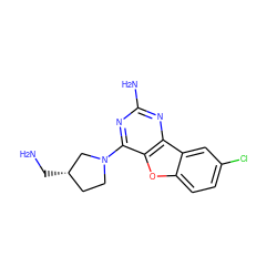 NC[C@H]1CCN(c2nc(N)nc3c2oc2ccc(Cl)cc23)C1 ZINC000073156186