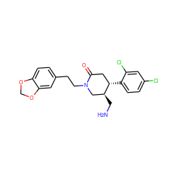 NC[C@H]1CN(CCc2ccc3c(c2)OCO3)C(=O)C[C@@H]1c1ccc(Cl)cc1Cl ZINC000169312796