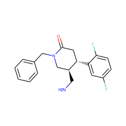 NC[C@H]1CN(Cc2ccccc2)C(=O)C[C@@H]1c1cc(F)ccc1F ZINC000169312410