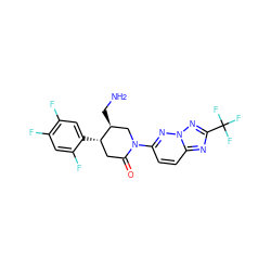 NC[C@H]1CN(c2ccc3nc(C(F)(F)F)nn3n2)C(=O)C[C@@H]1c1cc(F)c(F)cc1F ZINC000169312427