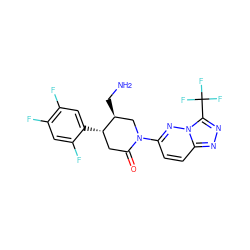 NC[C@H]1CN(c2ccc3nnc(C(F)(F)F)n3n2)C(=O)C[C@@H]1c1cc(F)c(F)cc1F ZINC000169312426