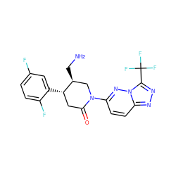 NC[C@H]1CN(c2ccc3nnc(C(F)(F)F)n3n2)C(=O)C[C@@H]1c1cc(F)ccc1F ZINC000169312421