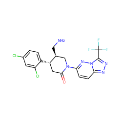 NC[C@H]1CN(c2ccc3nnc(C(F)(F)F)n3n2)C(=O)C[C@@H]1c1ccc(Cl)cc1Cl ZINC000169312793