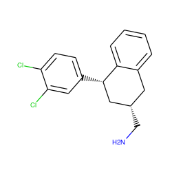 NC[C@H]1Cc2ccccc2[C@@H](c2ccc(Cl)c(Cl)c2)C1 ZINC000066100520