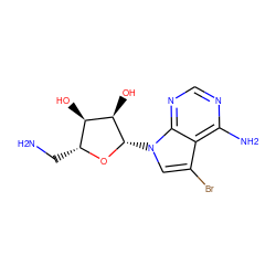 NC[C@H]1O[C@@H](n2cc(Br)c3c(N)ncnc32)[C@H](O)[C@@H]1O ZINC000013809476