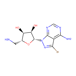 NC[C@H]1O[C@@H](n2nc(Br)c3c(N)ncnc32)[C@H](O)[C@@H]1O ZINC000003807813