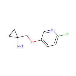 NC1(COc2ccc(Cl)nc2)CC1 ZINC000029126773