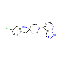 NC1(Cc2ccc(Cl)cc2)CCN(c2ccnc3[nH]ncc23)CC1 ZINC000045358968