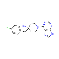 NC1(Cc2ccc(Cl)cc2)CCN(c2ncnc3[nH]cnc23)CC1 ZINC000029052145