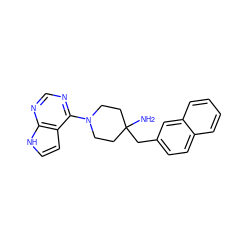 NC1(Cc2ccc3ccccc3c2)CCN(c2ncnc3[nH]ccc23)CC1 ZINC000043174779