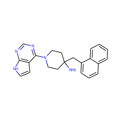 NC1(Cc2cccc3ccccc23)CCN(c2ncnc3[nH]ccc23)CC1 ZINC000045356589