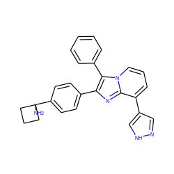 NC1(c2ccc(-c3nc4c(-c5cn[nH]c5)cccn4c3-c3ccccc3)cc2)CCC1 ZINC000199433479