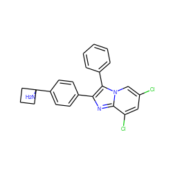 NC1(c2ccc(-c3nc4c(Cl)cc(Cl)cn4c3-c3ccccc3)cc2)CCC1 ZINC000168329053