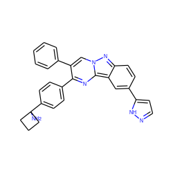 NC1(c2ccc(-c3nc4c5cc(-c6ccn[nH]6)ccc5nn4cc3-c3ccccc3)cc2)CCC1 ZINC000150267415