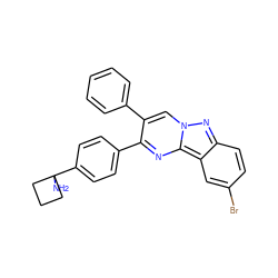 NC1(c2ccc(-c3nc4c5cc(Br)ccc5nn4cc3-c3ccccc3)cc2)CCC1 ZINC000150275740