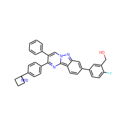 NC1(c2ccc(-c3nc4c5ccc(-c6ccc(F)c(CO)c6)cc5nn4cc3-c3ccccc3)cc2)CCC1 ZINC000143445773