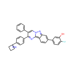 NC1(c2ccc(-c3nc4c5ccc(-c6ccc(F)c(O)c6)cc5nn4cc3-c3ccccc3)cc2)CCC1 ZINC000143445988