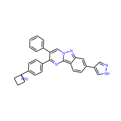 NC1(c2ccc(-c3nc4c5ccc(-c6cn[nH]c6)cc5nn4cc3-c3ccccc3)cc2)CCC1 ZINC000143447098
