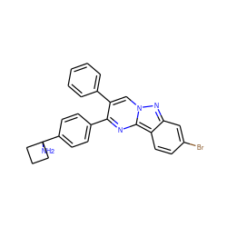NC1(c2ccc(-c3nc4c5ccc(Br)cc5nn4cc3-c3ccccc3)cc2)CCC1 ZINC000150227467