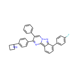 NC1(c2ccc(-c3nc4c5cccc(-c6ccc(F)cc6)c5nn4cc3-c3ccccc3)cc2)CCC1 ZINC000150248998