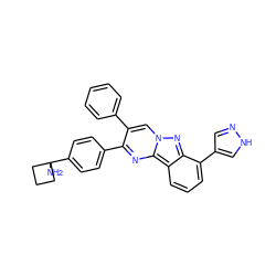 NC1(c2ccc(-c3nc4c5cccc(-c6cn[nH]c6)c5nn4cc3-c3ccccc3)cc2)CCC1 ZINC000143455096