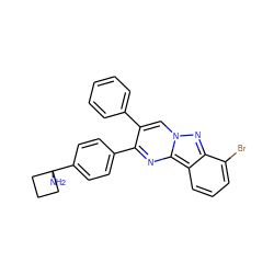 NC1(c2ccc(-c3nc4c5cccc(Br)c5nn4cc3-c3ccccc3)cc2)CCC1 ZINC000150272923