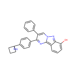 NC1(c2ccc(-c3nc4c5cccc(O)c5nn4cc3-c3ccccc3)cc2)CCC1 ZINC000143451778