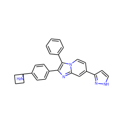 NC1(c2ccc(-c3nc4cc(-c5cc[nH]n5)ccn4c3-c3ccccc3)cc2)CCC1 ZINC000113657379