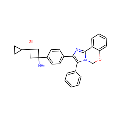 NC1(c2ccc(-c3nc4n(c3-c3ccccc3)COc3ccccc3-4)cc2)CC(O)(C2CC2)C1 ZINC000169703864